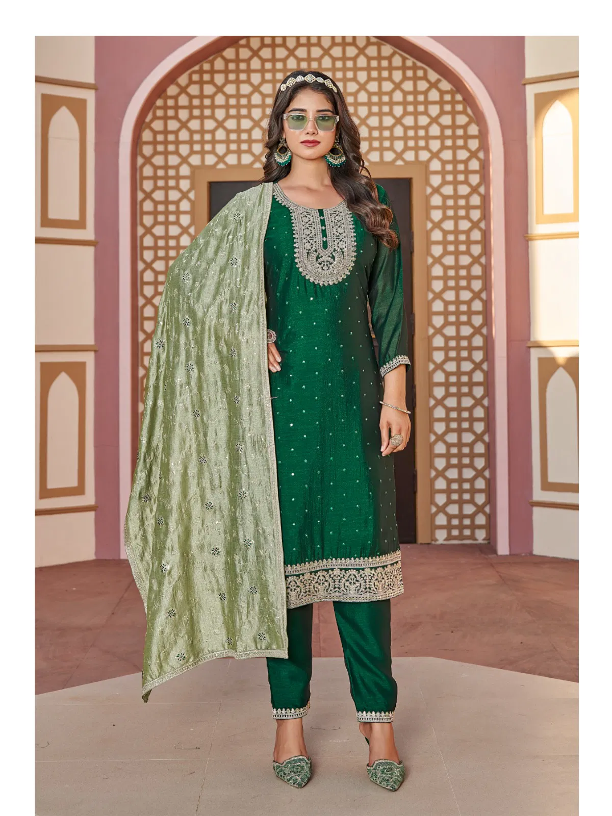 Reva By Aanchi Vichitra Silk Kurti With Bottom Dupatta Suppliers In India

